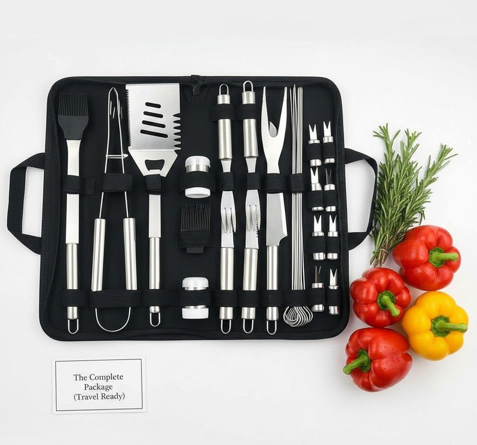 Professional BBQ Grill Tool Set Ⓢ - Zambeel